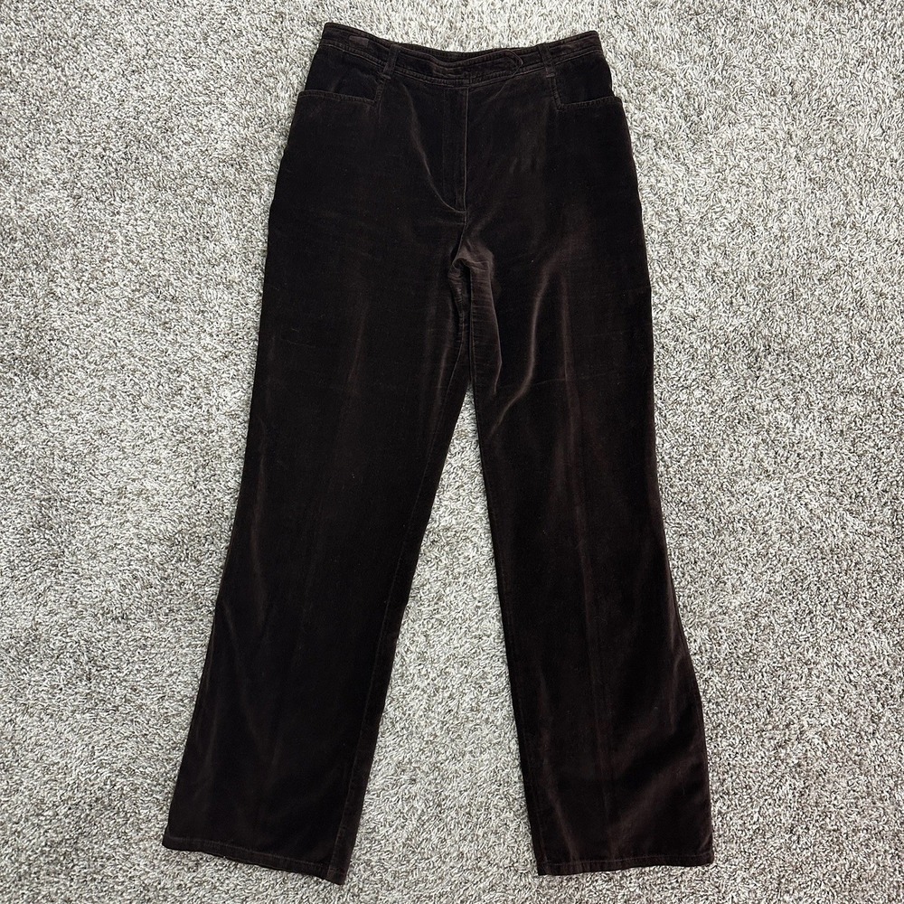 Vintage Express Pants Straight Womens Size‎ 11/12 Brown Velour Velvet Y2K 90s